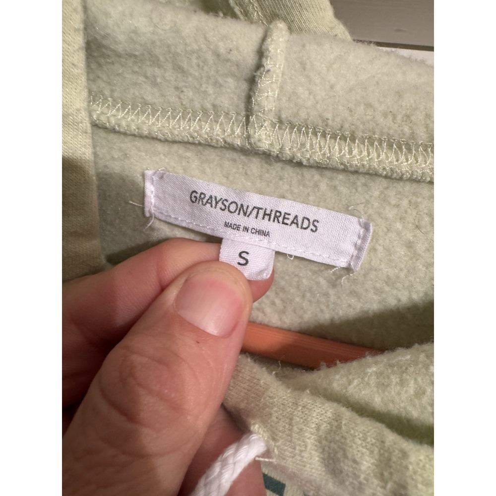 Grayson Threads "Luck Never Gives" Graphic Hoodie Womens Small Oversized - Picture 3 of 3
